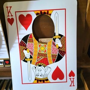 Photo booth props, King and Queen cards